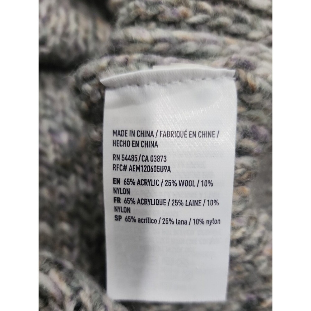 American Eagle Outfitters Wool Blend Marled Gray Cable Knit Sweater Dress - Picture 4 of 7